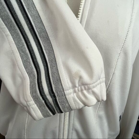 Nike Y2K Cropped White Athletic Track Jacket L - Picture 8 of 9